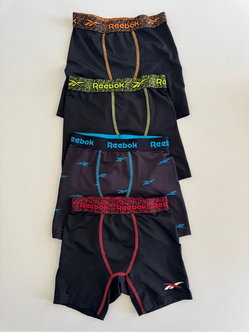 Kids Reebok Compression Boxer Briefs - Multicolor Waistbands Size M